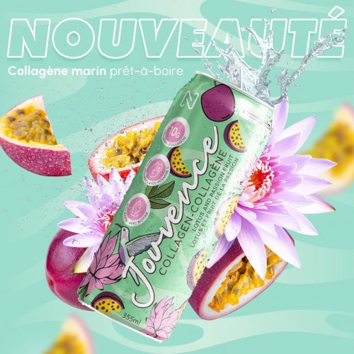 Boisson pétillante Jouvence Nova Pharma - Lotus et fruit de la passion - 355 ml