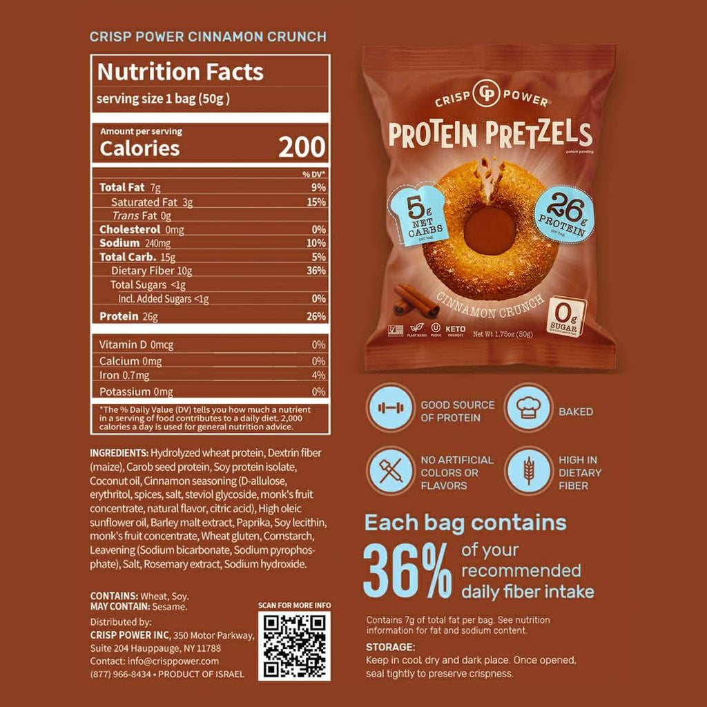 Bretzel Protéinée - Crisp Power - Saveur - Saveur Cannelle Crunch