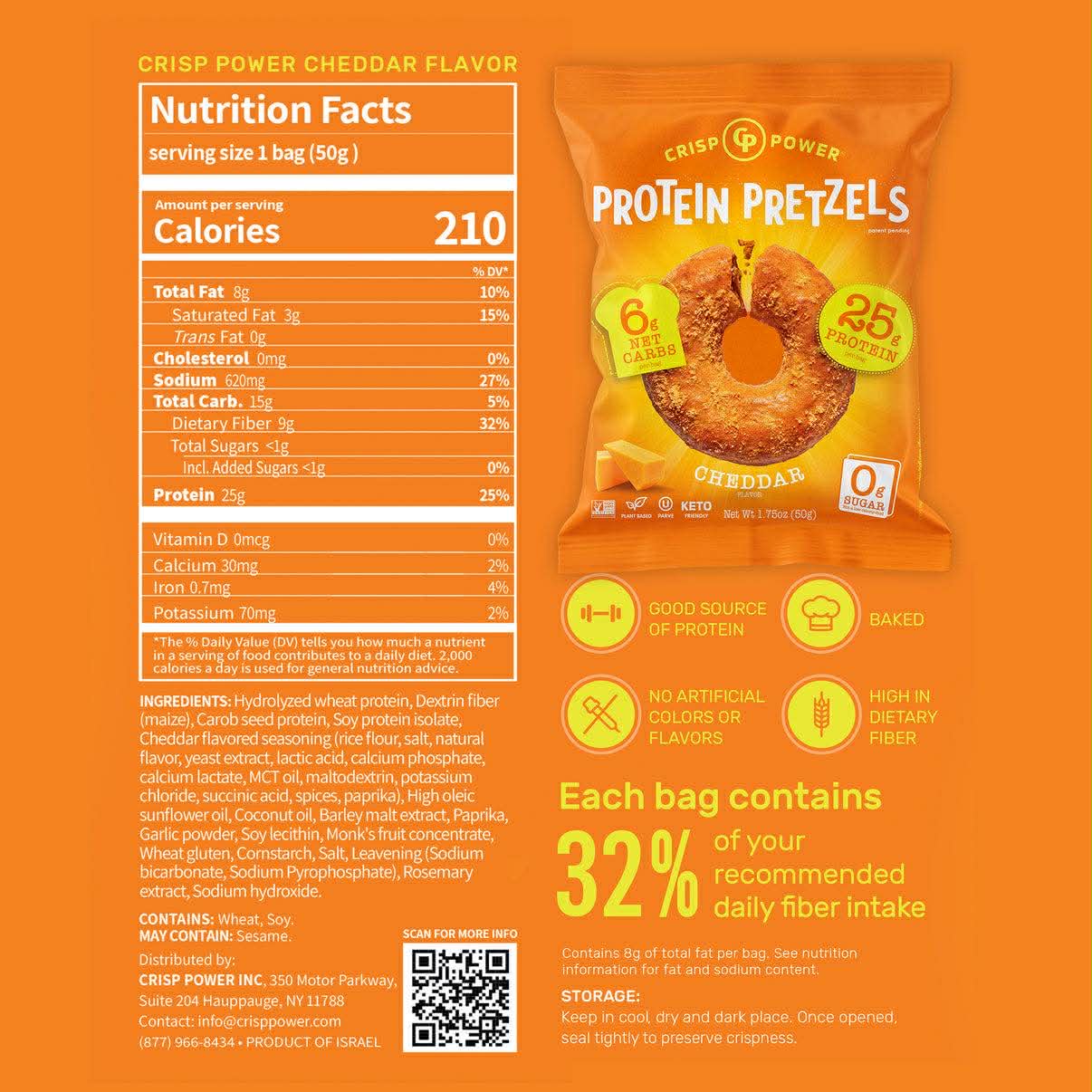 Bretzel Protéinée - Crisp Power - Saveur - Cheddar