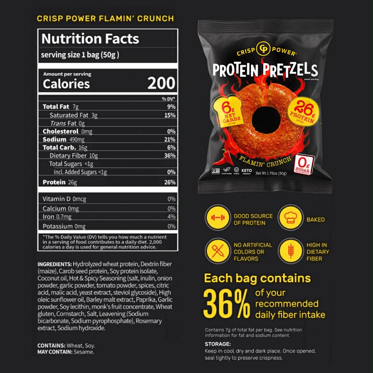 Bretzel Protéinée - Crisp Power - Saveur - Flamin'Crunch