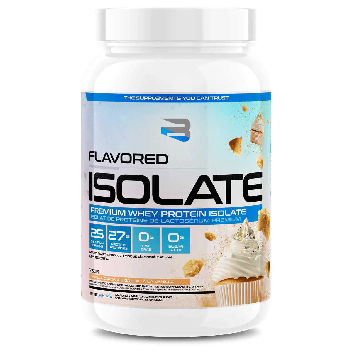 Isolat de protéine- Believe Supplement- Gâteau à la vanille -775 g