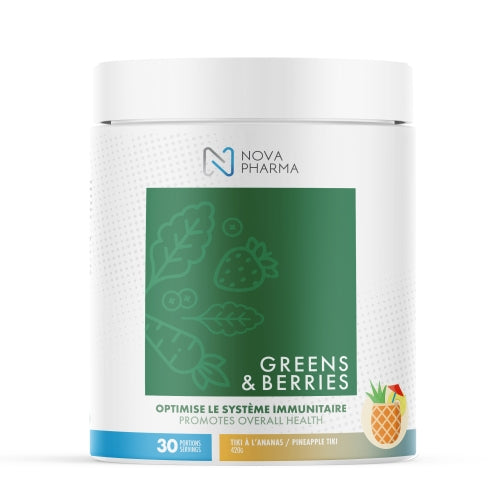 Greens & Berries - Nova Pharma (système immunitaire) - Tiki à l'ananas -300 g